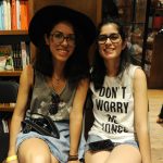 Two young women at Books and Books located in Coral Gables.