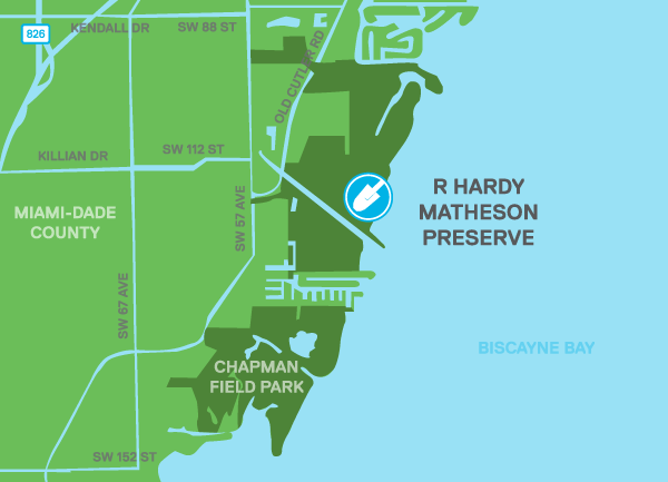 Map indicating location of the restoration site with respect to Miami-Dade County.