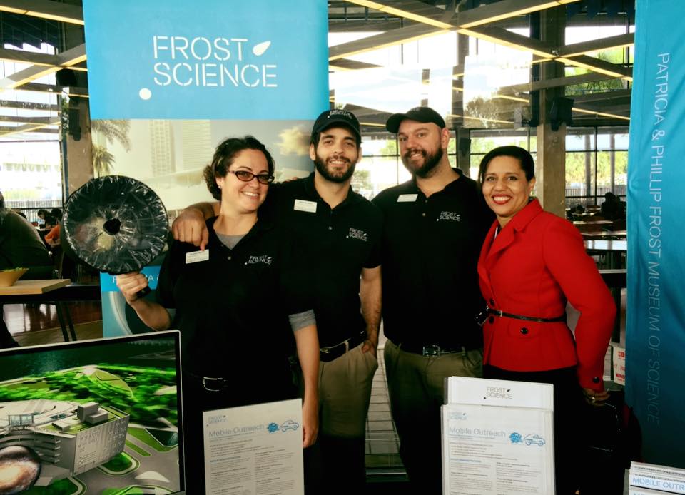 Dr. Ava Rosales, Executive Director of Science for Miami-Dade County Public Schools, visits the Frost Science programming activation at the STEM-Expo event on Saturday.