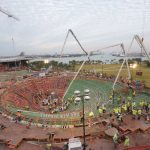 Aerial view of a construction site