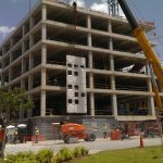 Overview of a building that is under construction