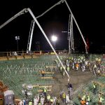 View of the construction site during night hours