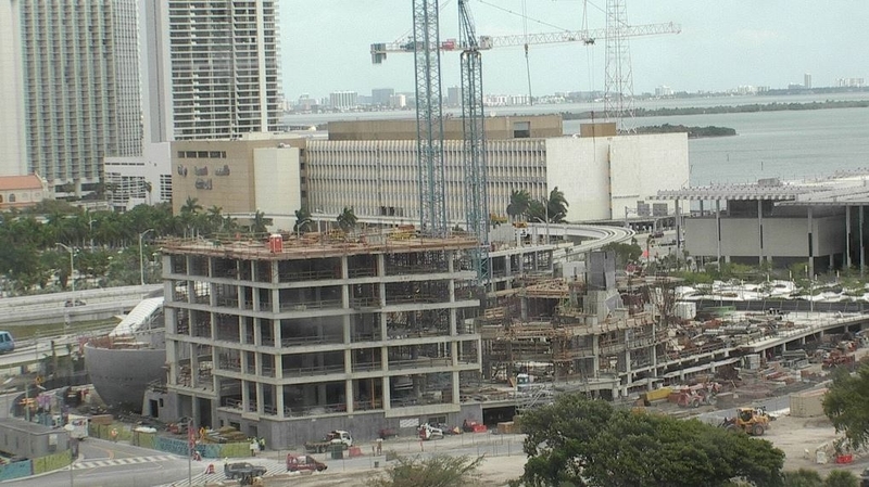 The Patricia and Phillip Frost Museum of Science from the live feed camera, April 2014