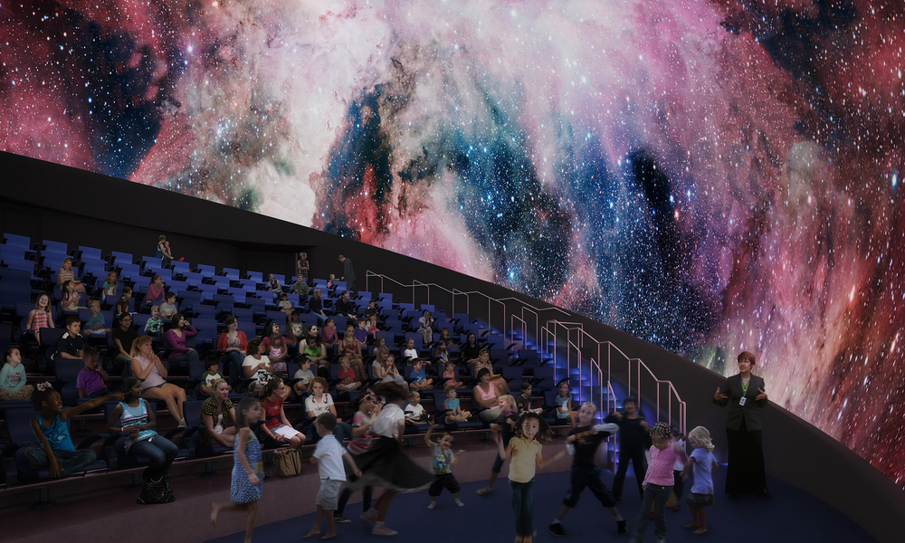 Frost Planetarium interior rendering at Patricia and Phillip Frost Museum of Science