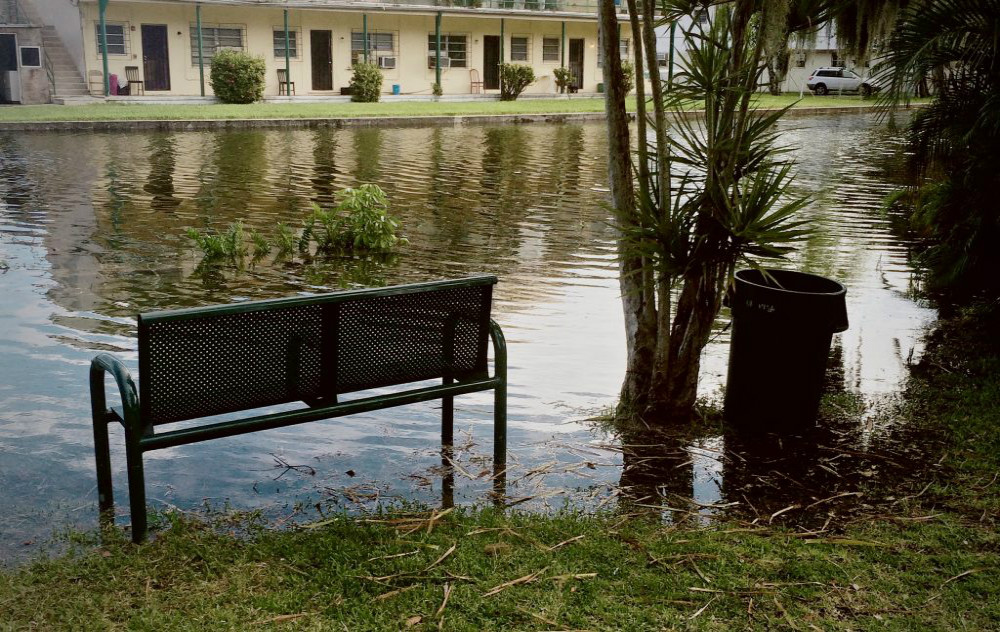 Sunny-day flooding from the 2015 king tides along the Little River in Miami’s Upper East Side.