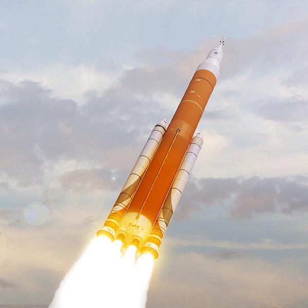 SLS Rocket blasting off