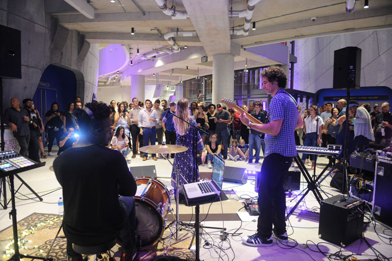 Live band performing in front of an audience