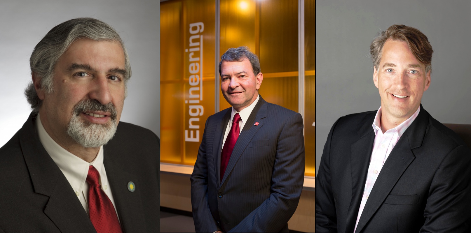 The portraits of three men wearing suits .