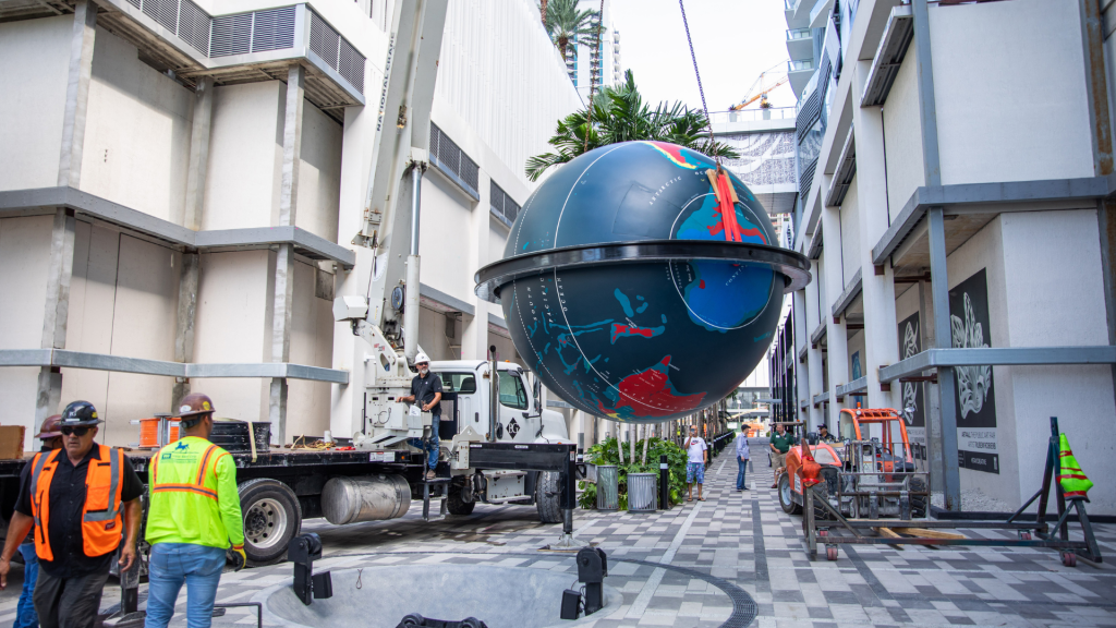 Positioning globe at Miami WorldCenter 1920x1080