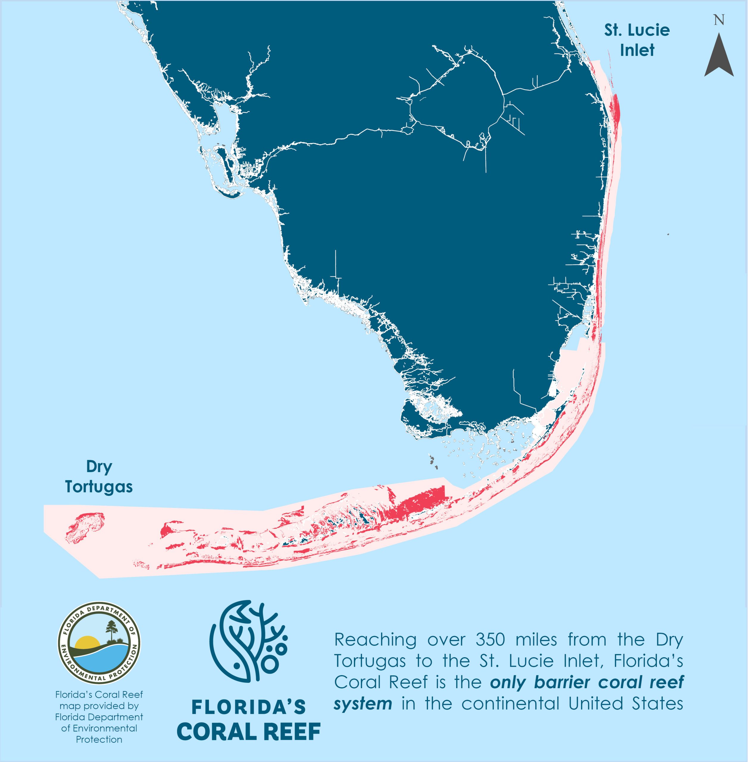 Floridas coral reef map