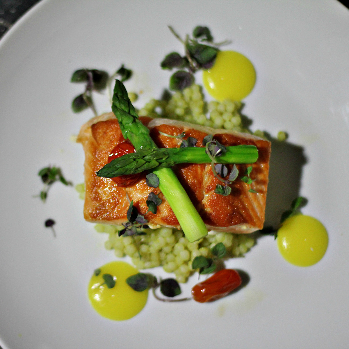 photo grilled salmon fillet.