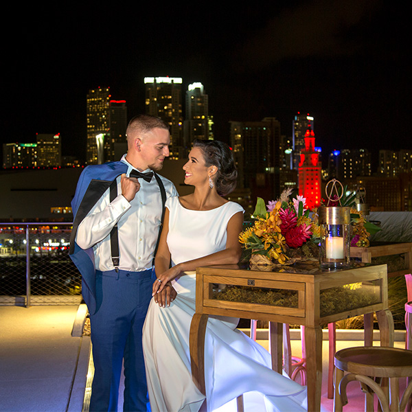 Couple on Frost Science Rooftop Terrace