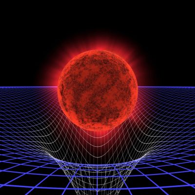 Graphic representation of a black hole.